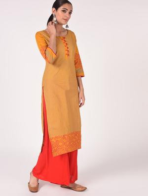 printed straight kurta - 16773991 - Standard Image - 3