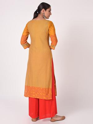 printed straight kurta - 16773991 - Standard Image - 4