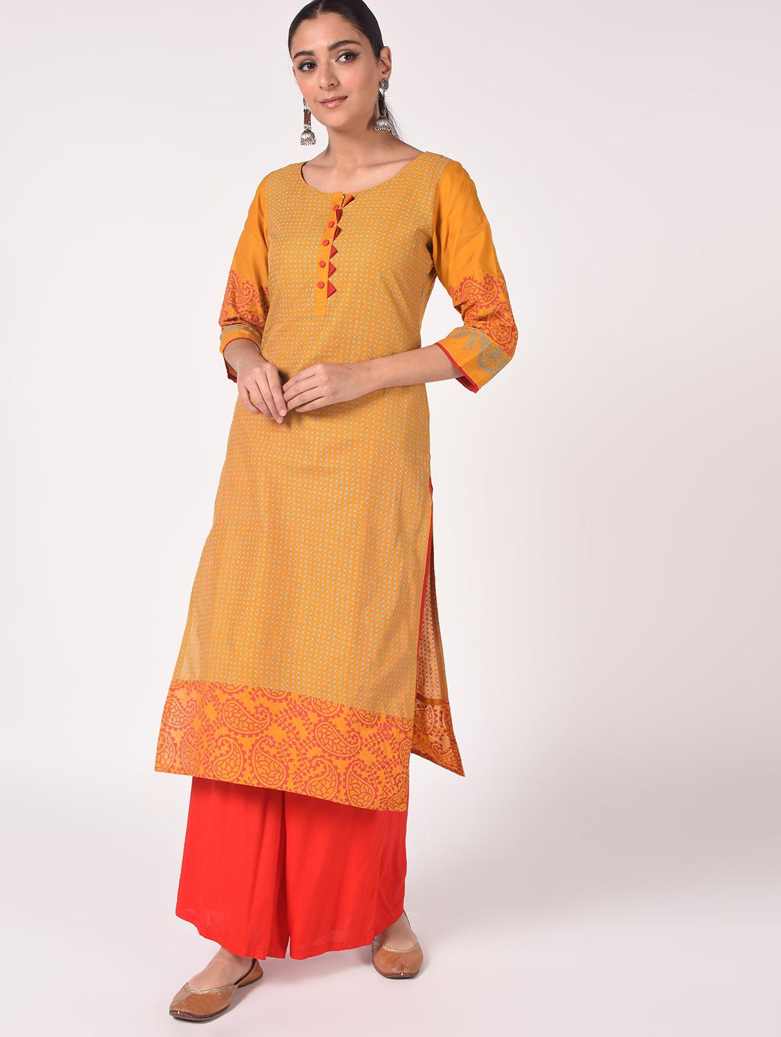 printed straight kurta - 16773991 - Zoom Image - 2