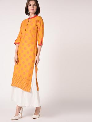 printed straight kurta - 16773995 - Standard Image - 3