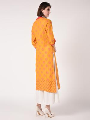 printed straight kurta - 16773995 - Standard Image - 4