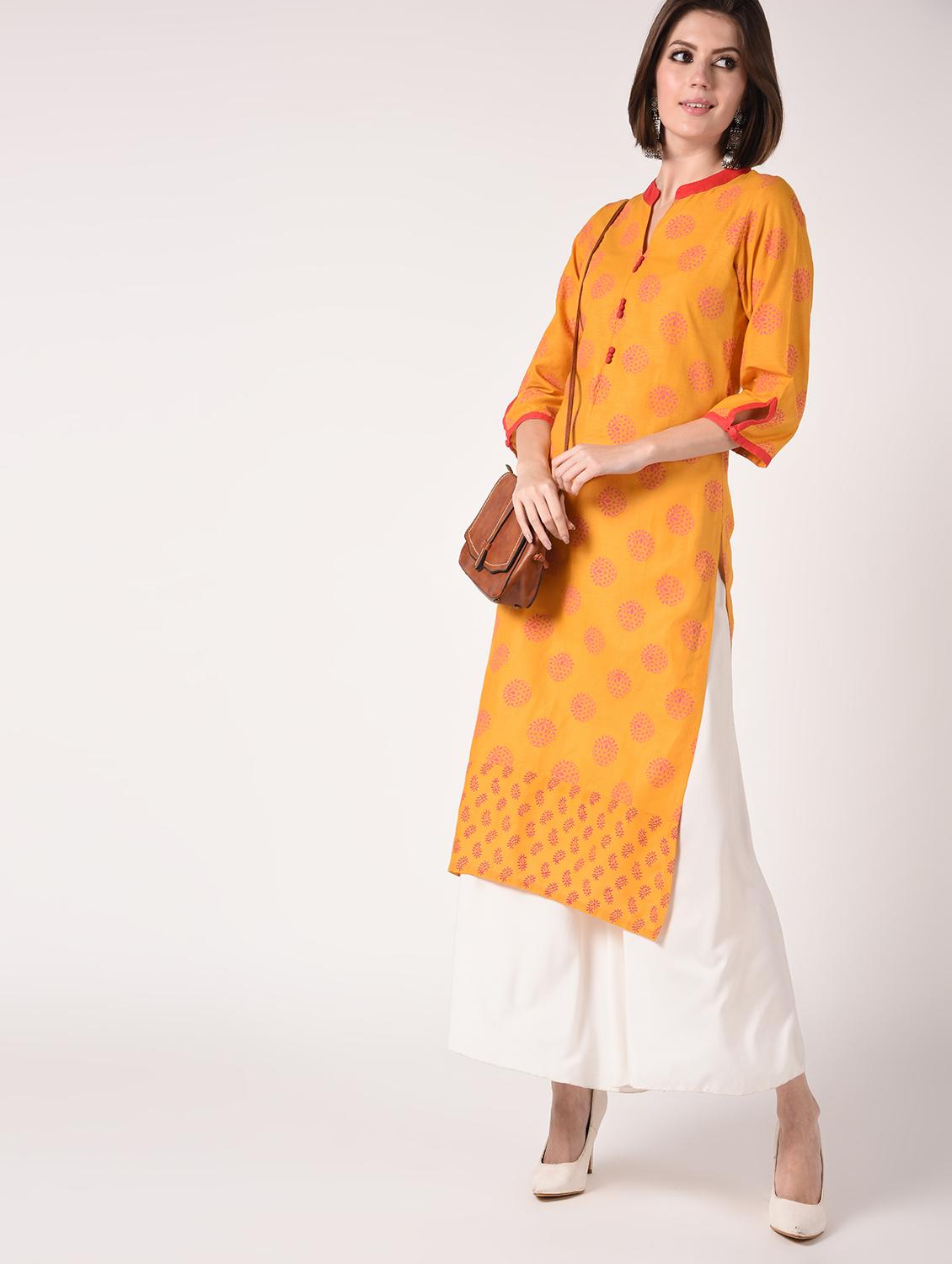 printed straight kurta - 16773995 - Zoom Image - 1