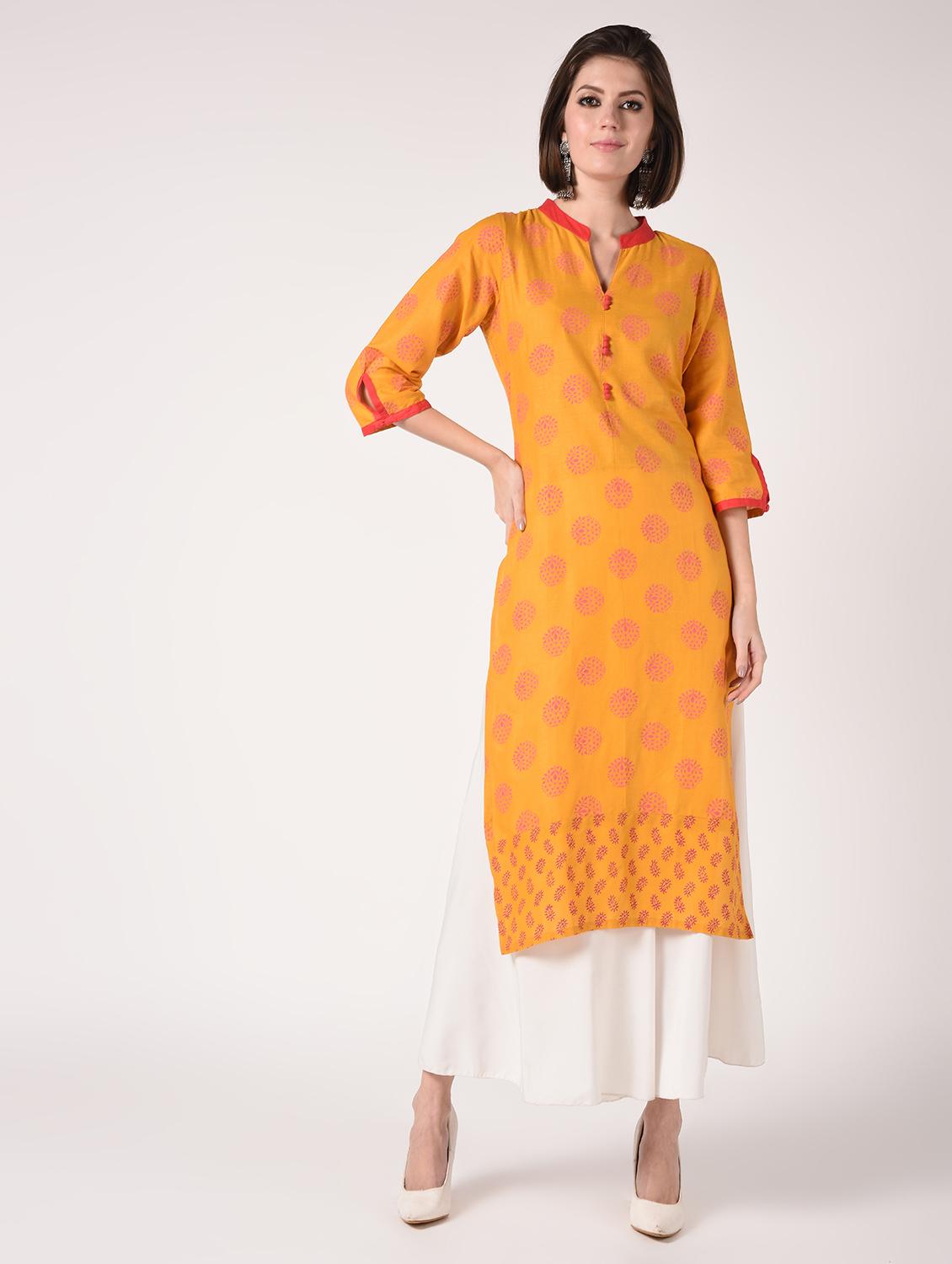 printed straight kurta - 16773995 - Zoom Image - 2