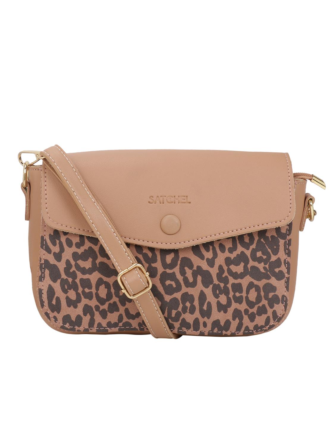 brown leatherette regular sling bag - 16774101 - Zoom Image - 1