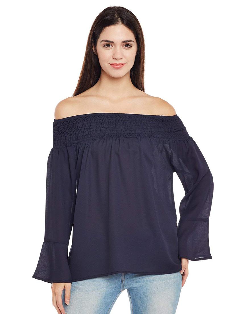 smocked off shoulder neck top - 16774128 - Zoom Image - 1