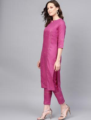 embroidered kurta pant set - 16774534 - Standard Image - 2