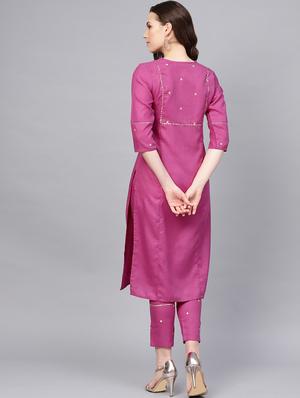 embroidered kurta pant set - 16774534 - Standard Image - 3