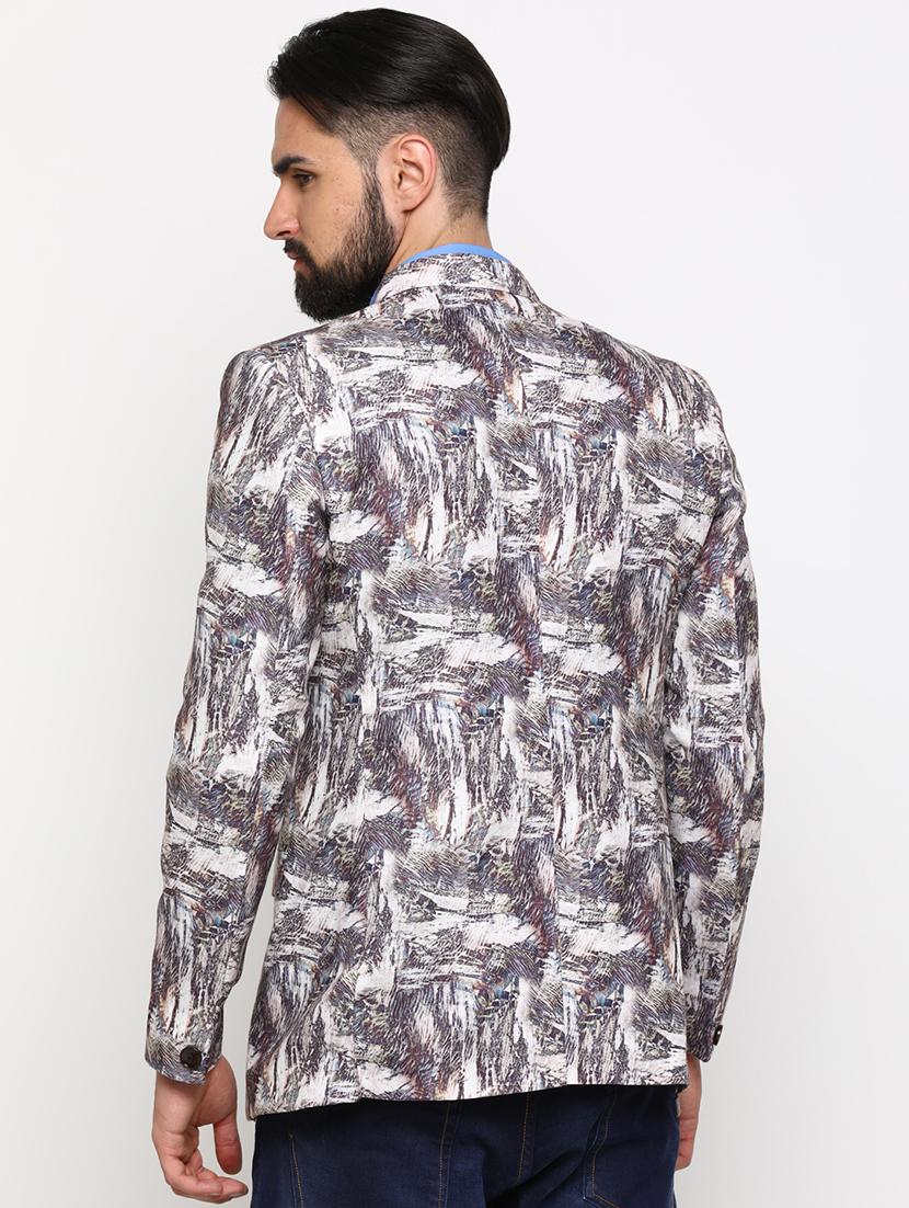 multi colored printed single breasted casual blazer - 16774677 - Zoom Image - 3