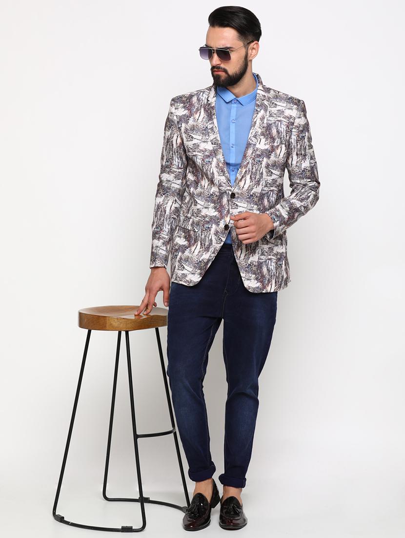 multi colored printed single breasted casual blazer - 16774677 - Zoom Image - 4