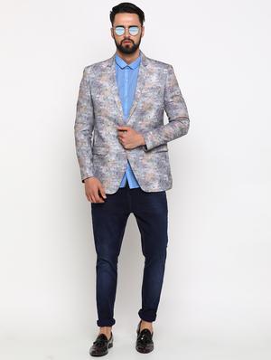multi colored printed single breasted casual blazer - 16774678 - Standard Image - 4