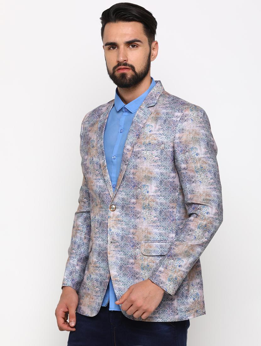multi colored printed single breasted casual blazer - 16774678 - Zoom Image - 2
