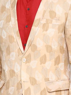 beige printed single breasted casual blazer - 16774679 - Standard Image - 5