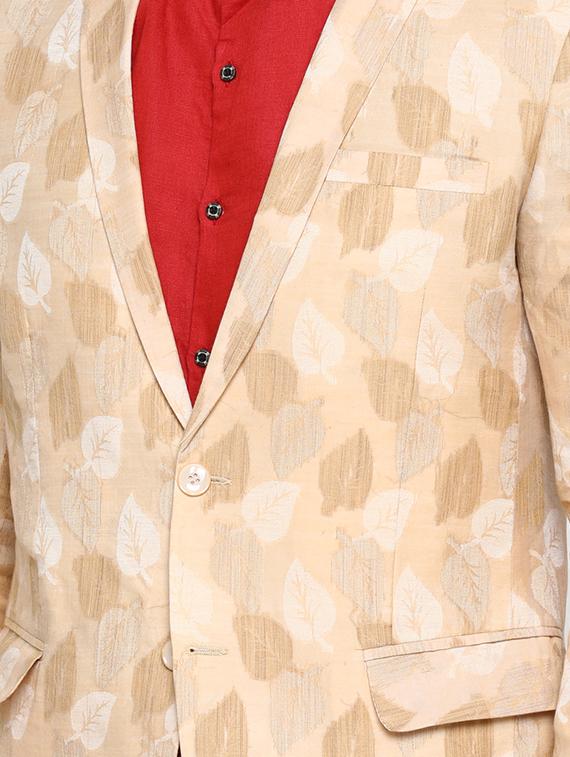 beige printed single breasted casual blazer - 16774679 - Zoom Image - 5