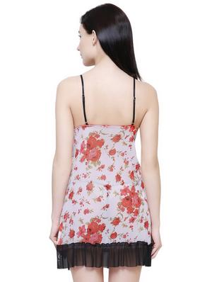 contrast floral lace babydoll - 16774964 - Standard Image - 3