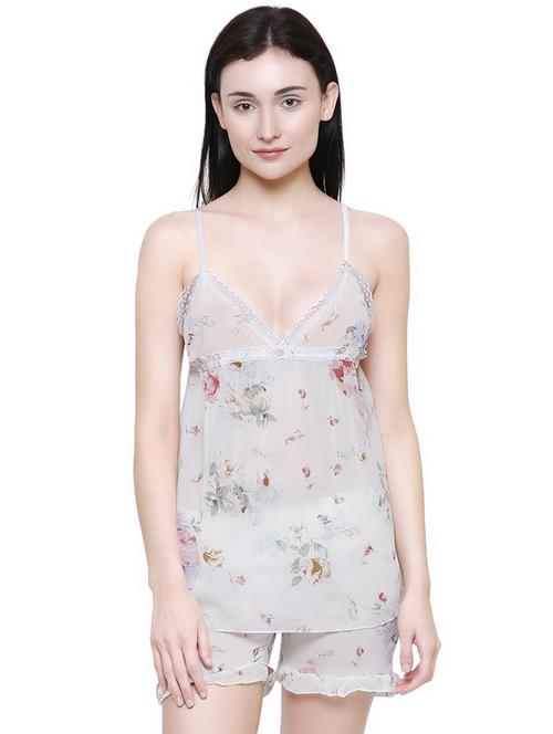 lace detail floral babydoll - 16774977 - Standard Image - 1
