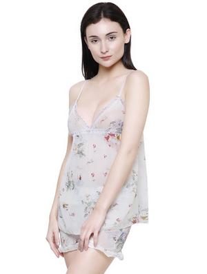lace detail floral babydoll - 16774977 - Standard Image - 2
