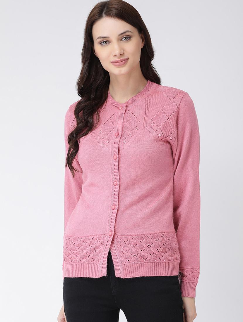 crew neck long sleeved cardigan - 16775391 - Zoom Image - 1