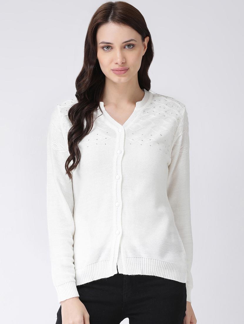 long sleeved embellished wool cardigan - 16775396 - Zoom Image - 1