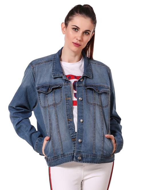 long sleeved pocket detail denim jacket - 16775996 - Standard Image - 1
