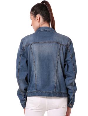 long sleeved pocket detail denim jacket - 16775996 - Standard Image - 3