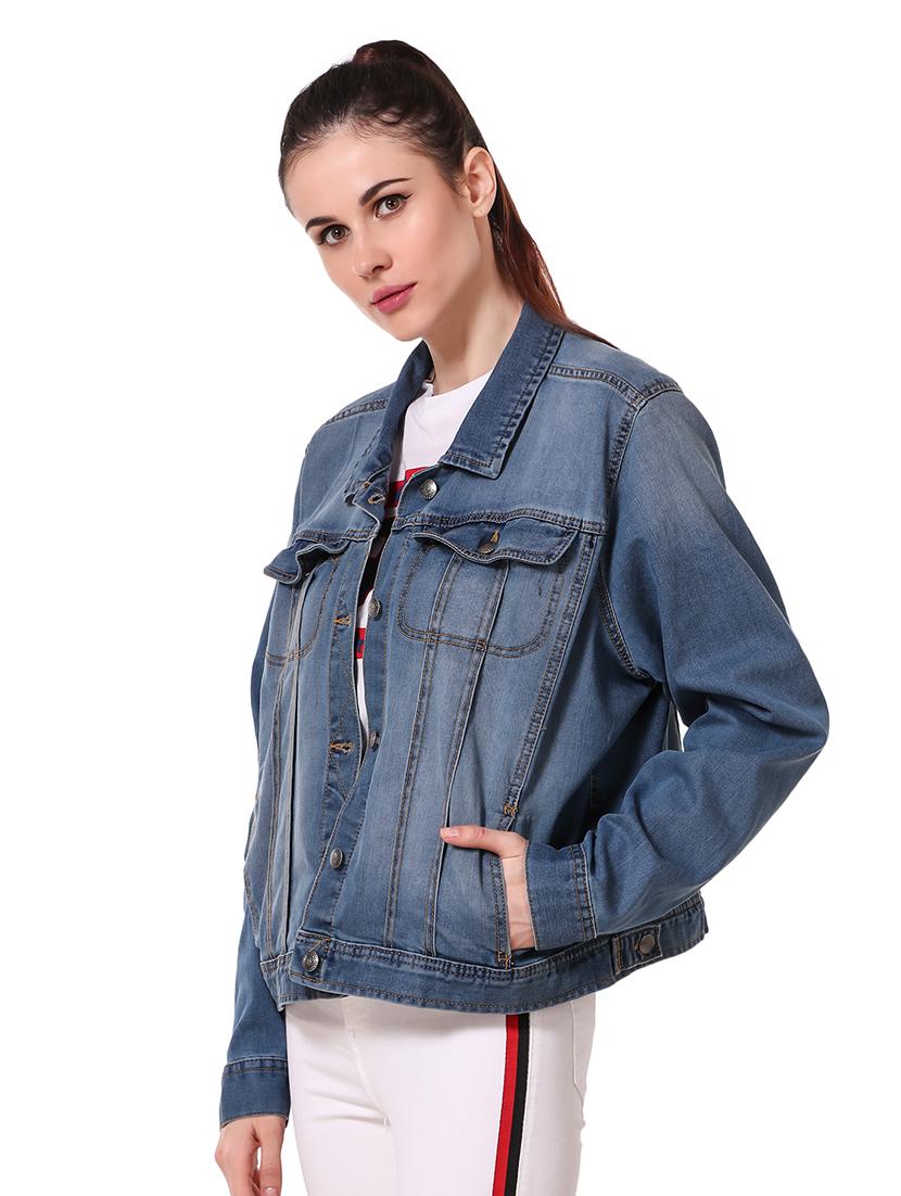 long sleeved pocket detail denim jacket - 16775996 - Zoom Image - 2