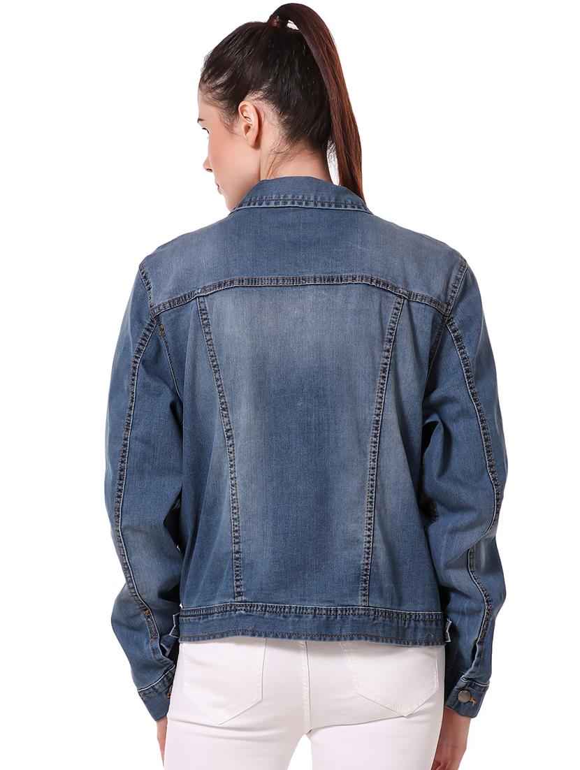 long sleeved pocket detail denim jacket - 16775996 - Zoom Image - 3