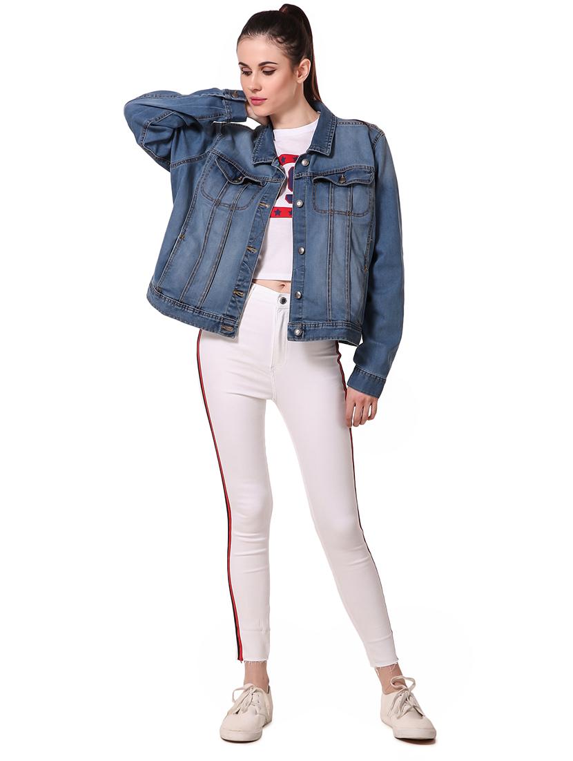 long sleeved pocket detail denim jacket - 16775996 - Zoom Image - 4