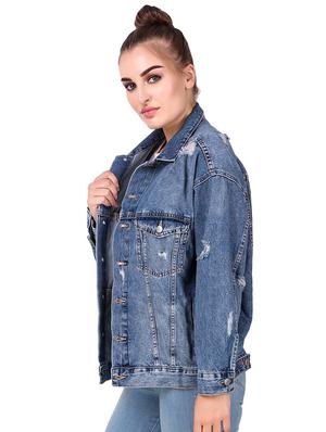 long sleeved embellished denim jacket - 16776007 - Standard Image - 2