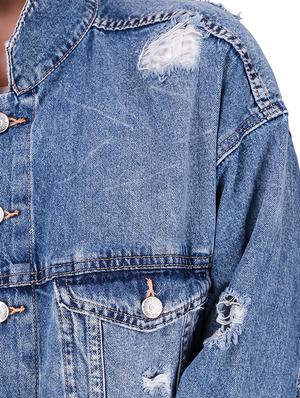 long sleeved embellished denim jacket - 16776007 - Standard Image - 5