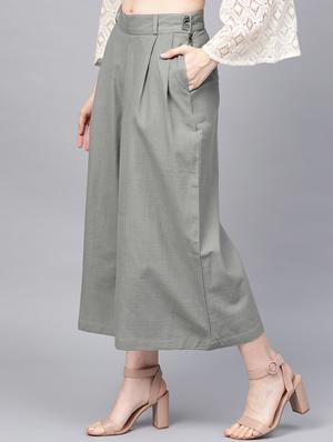 high rise pleated palazzo - 16776010 - Standard Image - 2