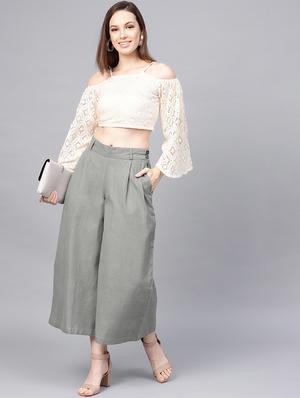 high rise pleated palazzo - 16776010 - Standard Image - 5