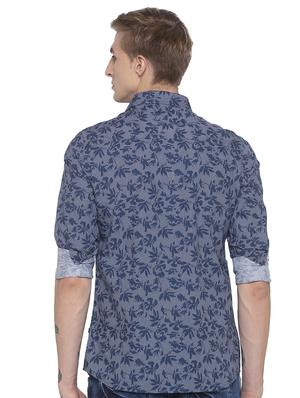 navy blue printed casual shirt - 16776563 - Standard Image - 3
