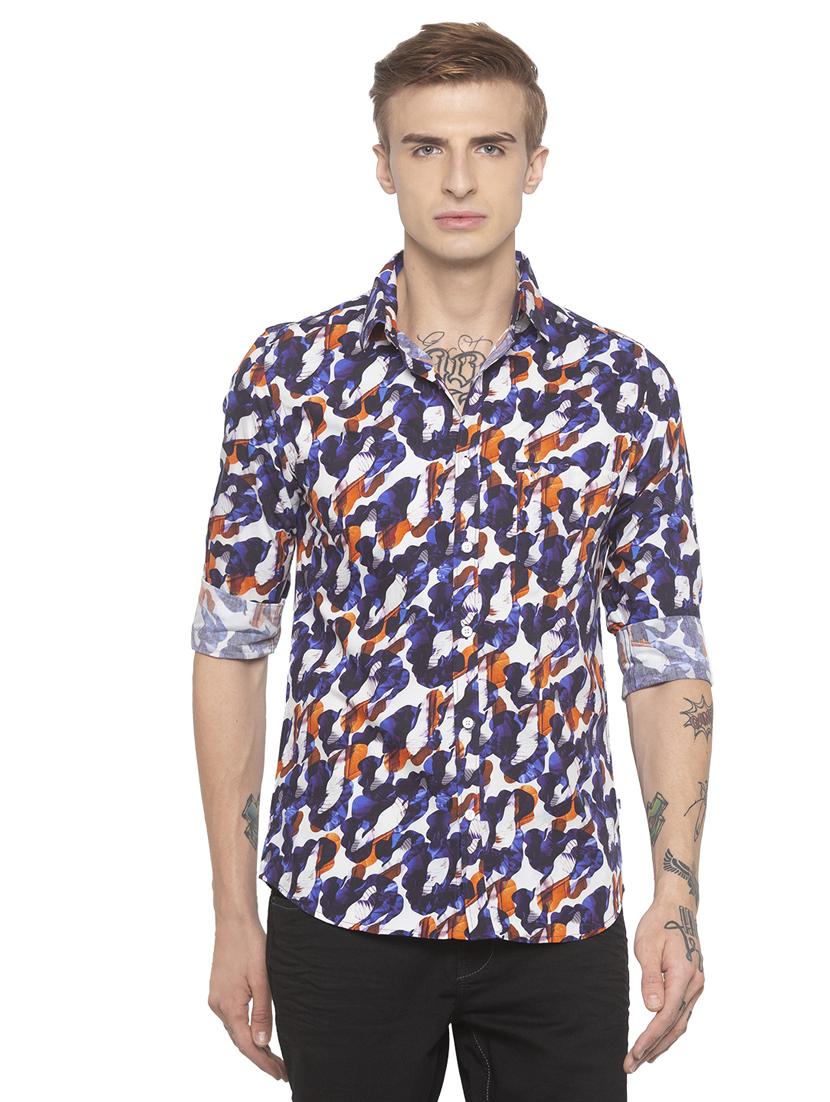 blue printed casual shirt - 16776601 - Zoom Image - 1