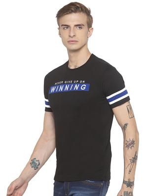 black typographic chest printed t-shirt - 16776689 - Standard Image - 2