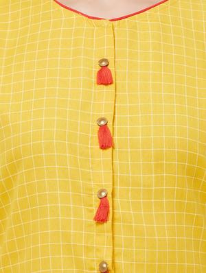checkered straight kurta - 16776749 - Standard Image - 4
