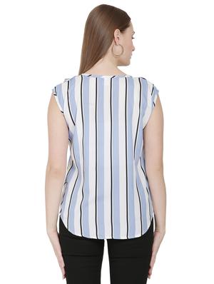 frill detail striped top - 16776876 - Standard Image - 3