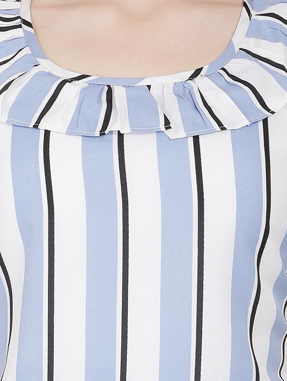 frill detail striped top - 16776876 - Zoom Image - 4