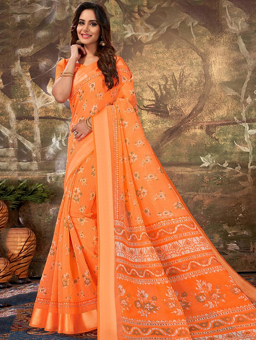 floral woven saree with blouse - 16777111 - Zoom Image - 1