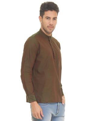 green solid short kurta - 16777460 - Standard Image - 2