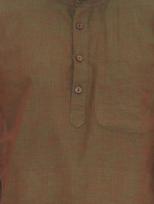 green solid short kurta - 16777460 - Standard Image - 5