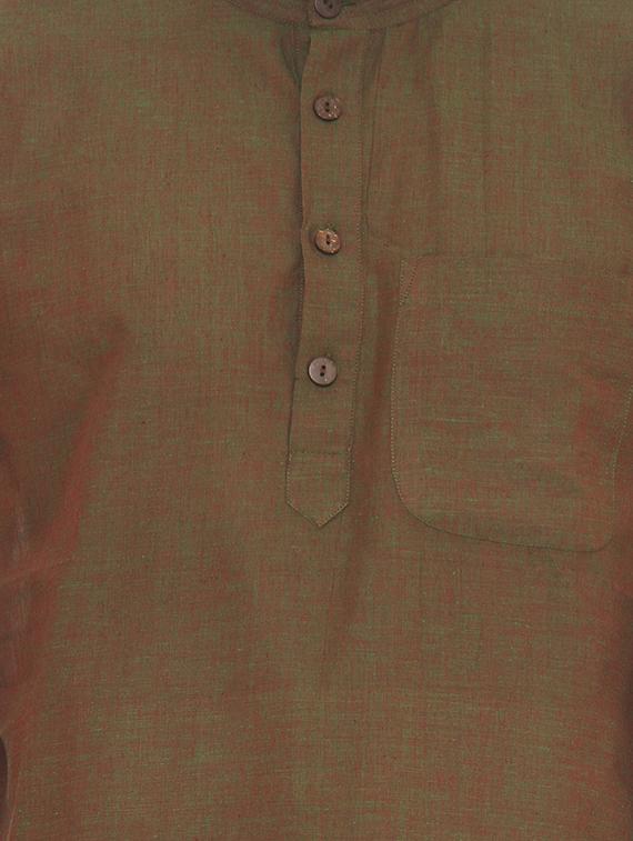 green solid short kurta - 16777460 - Zoom Image - 5