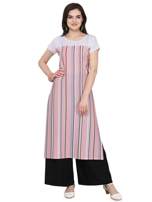 stripe print straight kurta - 16778865 - Very Small Image - 1