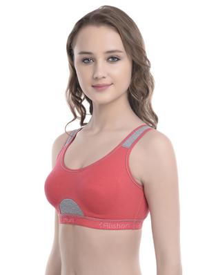 color block round neck sports bra - 16778919 - Standard Image - 2