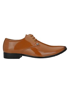tan patent leather lace-up derbys - 16779054 - Standard Image - 2