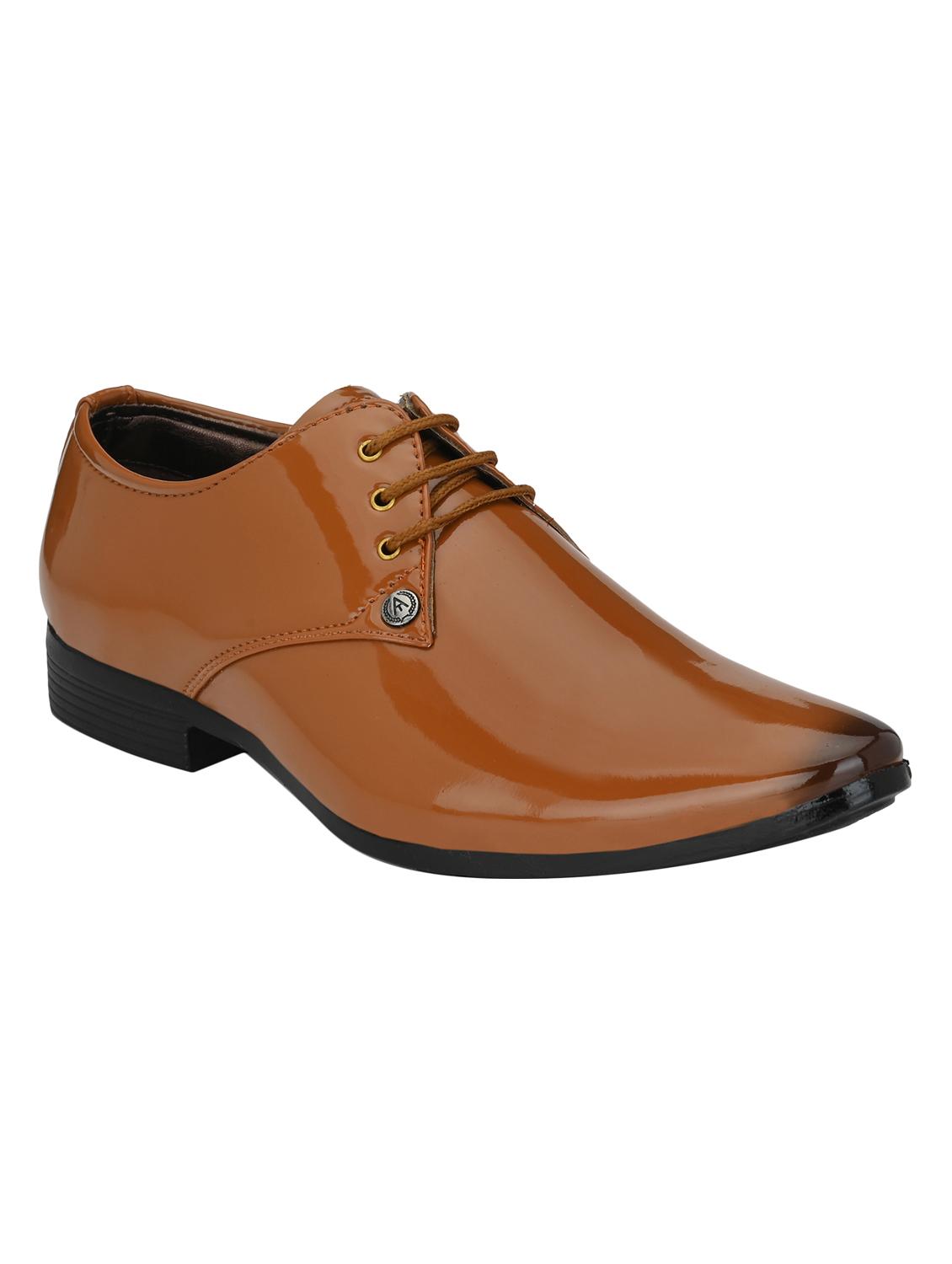 tan patent leather lace-up derbys - 16779054 - Zoom Image - 1