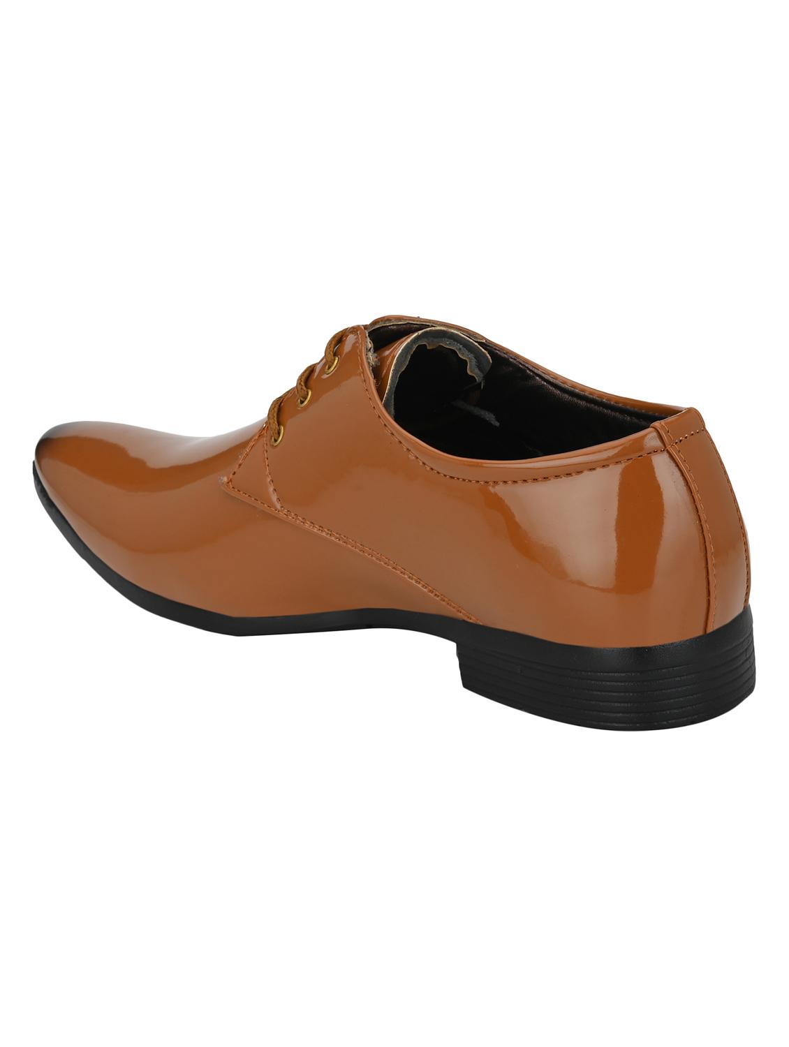 tan patent leather lace-up derbys - 16779054 - Zoom Image - 3