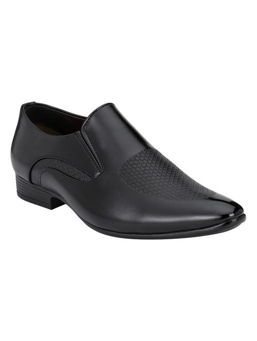 black leatherette slip ons - 16779060 - Standard Image - 1