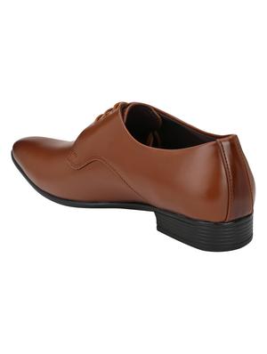 tan leatherette lace-up derbys - 16779064 - Standard Image - 3