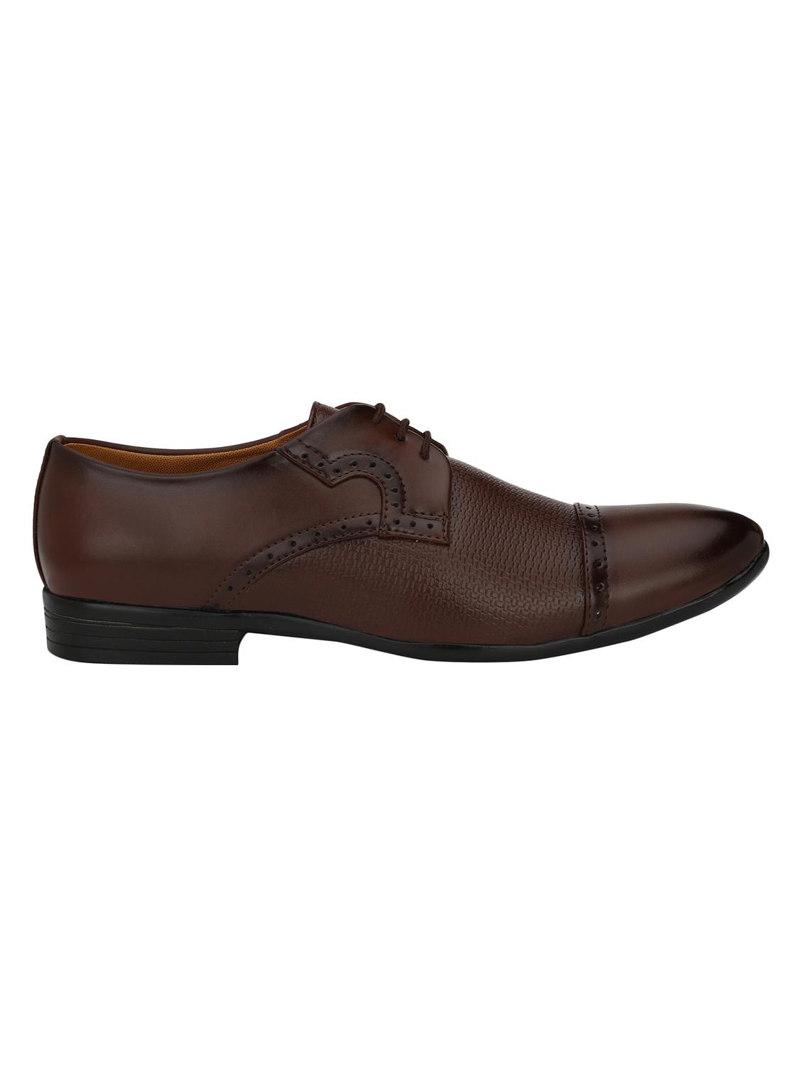 brown leatherette lace-up derbys - 16779066 - Zoom Image - 2
