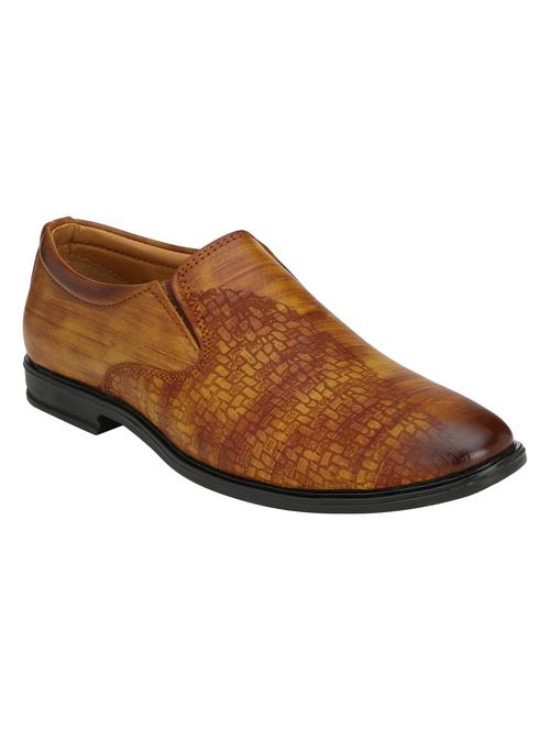 tan leatherette slip ons - 16779073 - Standard Image - 1